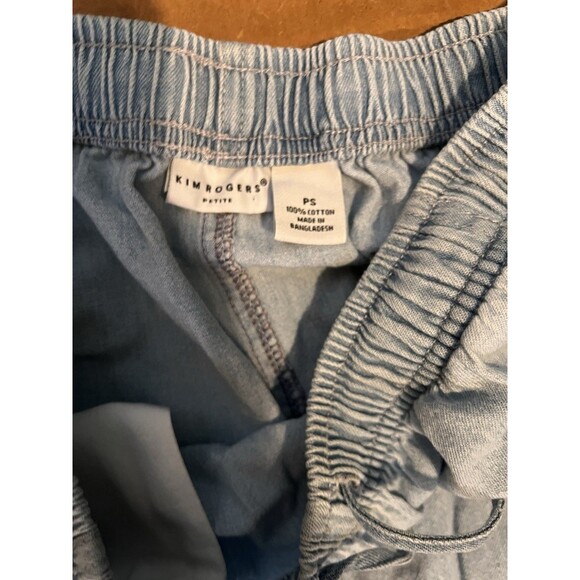 029-015 Kim Rogers Womens Size‎ PS S Petite Elastic Waist Blue Capri Inseam - Picture 4 of 5